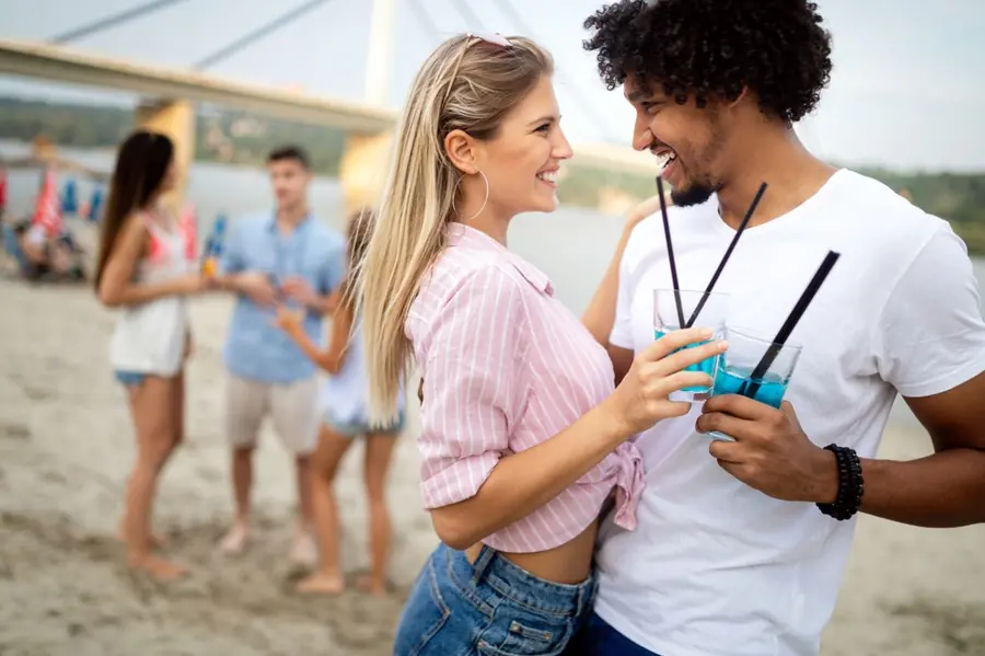Drinks shared at the beach